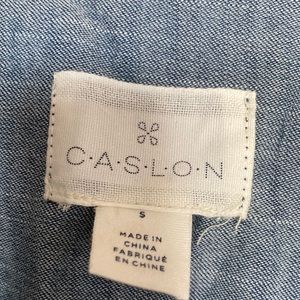 Caslon denim faux wrap dress